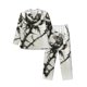 thumbnail image 1 of Fotbe Black And White Rose Pijama de Hombre con Estampado de Manga Larga, Conjunto de 2 Piezas, Ropa de Dormir Suave y Cómoda con Bolsillos-Small, 1 of 7
