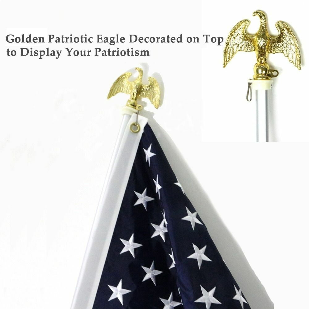 New 3’x5’ US FLAG POLE KIT Aluminum Flagpole USA American Stars Stripes Outdoor