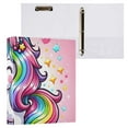 thumbnail image 3 of Cartoon Rainbow and Color Unicorn 3 Ring Binders 1.5 inch Hardcover File Folders with Interior Pockets A4 Size Organizer for School Office Hospital Set of 2, 3 of 8
