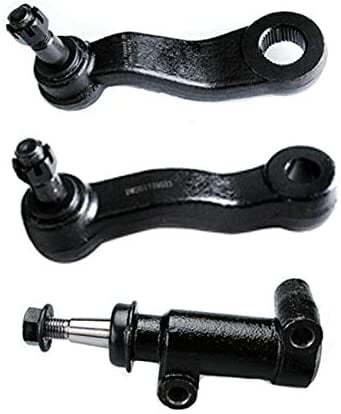 PartsW 3 Piece Front Steering Kit Idler Arm Pitman Arm 4 Grooves and Idler Arm Bracket Assembly 4WD Only 