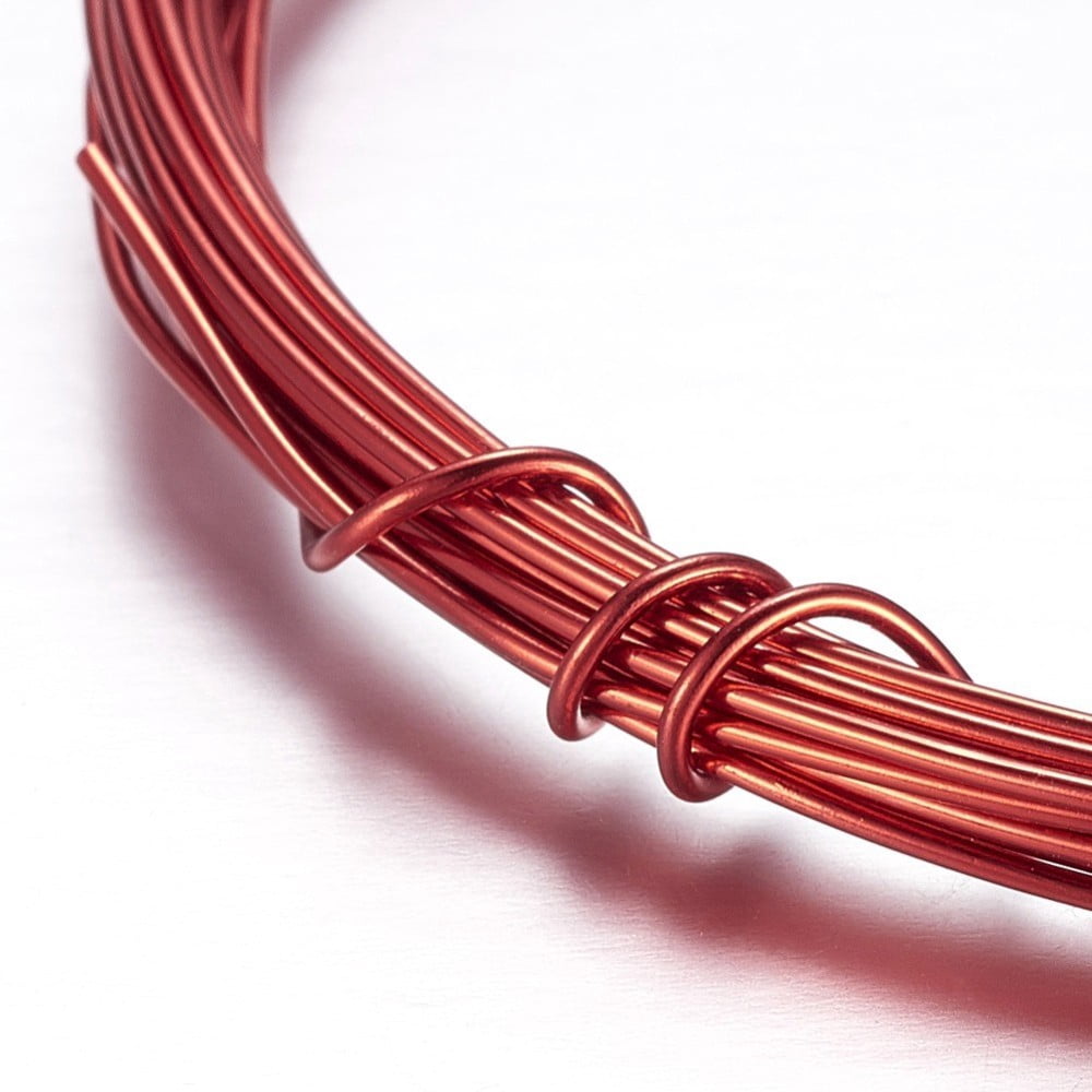 10rolls Round Aluminum Craft Wire for Arts and Craft Projects Red 12 Gauge 2mm 5m/roll(16.4 Feet/roll)
