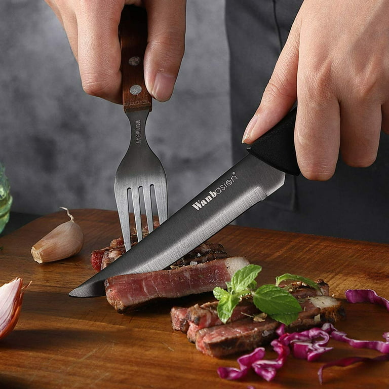 Wanbasion 8-Piece Steak Knife Set Dishwasher Safe, Steak Knife Set  Stainless Steel, Kitchen Steak Knife Set Sharp - Scratch Resistant & Rust  Proof 