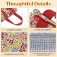 thumbnail image 4 of Pioneer Flower Floral Print Pattern Insulated Lunch Bag for Women & Adults,Large Portable Soft Cooler Lunch Bag,Thermal Food Storage Tote with Pearl Cotton,8.66L,8.75x5.75x9.5 Inch, 4 of 6