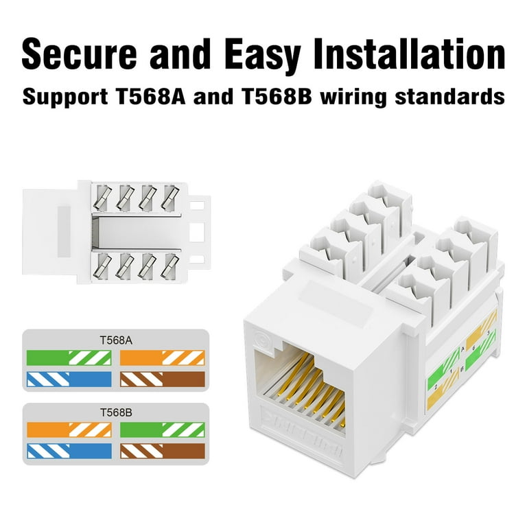 iwillink Cat6 Keystone Jack 10-Pack, RJ45 Keystone Jack, 90-Degree