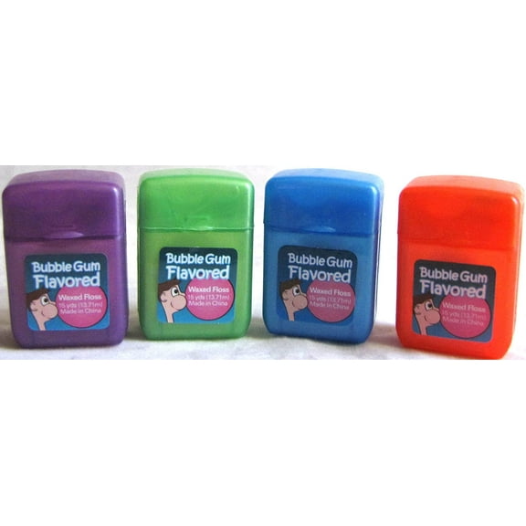 Plak Smacker Bubble Gum Flavored Floss, 15 yds - 4 pack