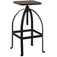 thumbnail image 2 of Modway Pointe Wood Top Metal Adjustable Height Kitchen Bar Stool In Brown, 2 of 5