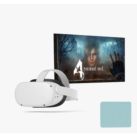 Meta Quest 2 — Advanced All-In-One Virtual Reality Headset — 128GB with Resident Evil 4 + Mazepoly Cleaning Cloth