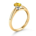 thumbnail image 3 of Gem Stone King 0.45 Ct Oval Yellow Citrine 10K Yellow and White Gold Solitaire Engagement Ring (Size 7), 3 of 4