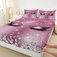 thumbnail image 3 of Homewish Girly Elegant Eyelash Twin Sheet Sets 3pcs for Female Men Adults,Bling Glitter Twin Fitted Sheet Microfiber,Sparkling Crystal Breathable Flat Sheet,Breathable Home Decor, 3 of 7