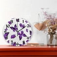 thumbnail image 2 of GZHJMY Watercolor Purple Butterfly Round Wall Clock,Silent Non Ticking Battery Operated Accurate Home Clock,Vintage Farmhouse Wall Decor for Living Room Bedroom Office Holiday Gifts,10", 2 of 6