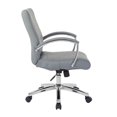 thumbnail image 3 of Executive Low Back Chair in Charcoal Faux Leather with Chrome Arms and Base K/D, 3 of 6