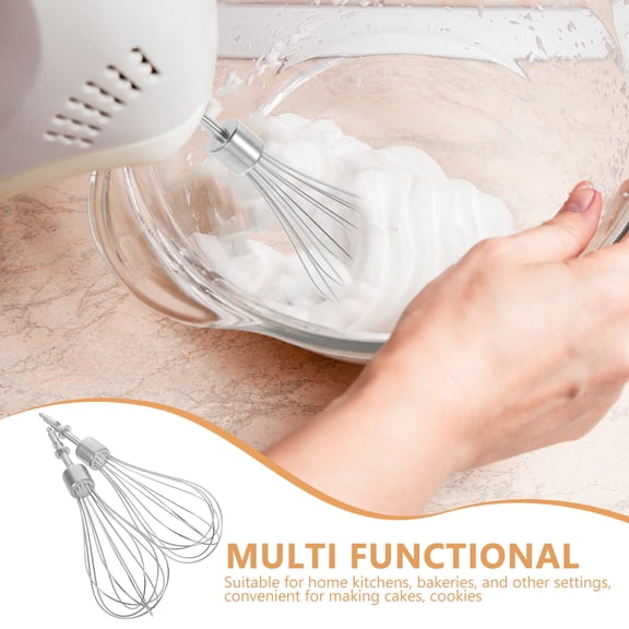 LOLIPPYY 2Pcs Multifunctional Stainless Steel Whisk Heads for Hand Mixer and Kitchen Mixing