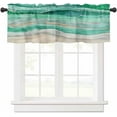 thumbnail image 3 of Coastal Beach Valances for Windows - Sage Green Kitchen Curtain Valance - Abstract Green Wave Window Valances Bathroom Window Treatment Modern Ombre Valances Curtains for Living Room Bedroom 54"x18", 3 of 6