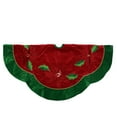 thumbnail image 3 of Northlight 48" Red and Green Sequined Poinsettia Christmas Tree Skirt, 3 of 3