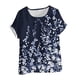 thumbnail image 5 of Camisetas de Manga Corta para las Mujeres Casual Cuello Redondo Cómodo de Lino Camiseta Botón Blusa Top Verano Manga Corta para las Mujeres, 5 of 5