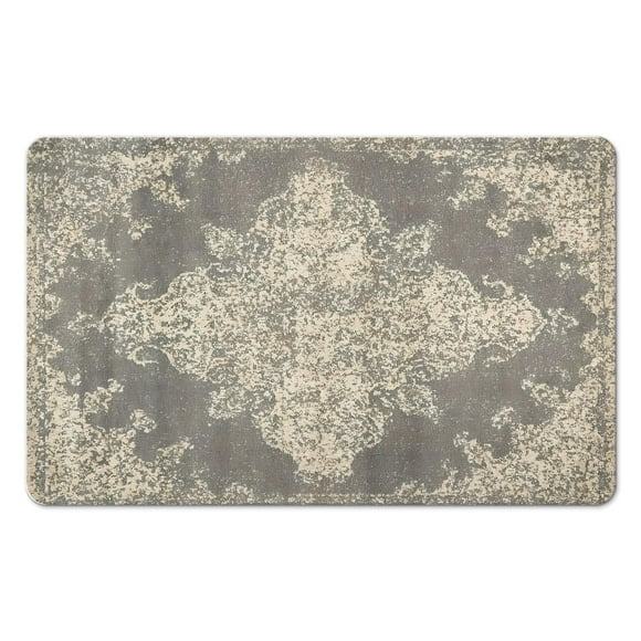 Gray Vintage Bathroom Rug Runner: Soft & Long, Non-Slip, Machine Washable - Enhance Your Bathroom with Our Farmhouse Floral Design - 20x32 in