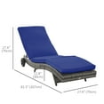 thumbnail image 3 of Outsunny Chaise Longue en Osier avec Coussin et Roues pour Patio, Terrasse, Bleu, 3 of 10