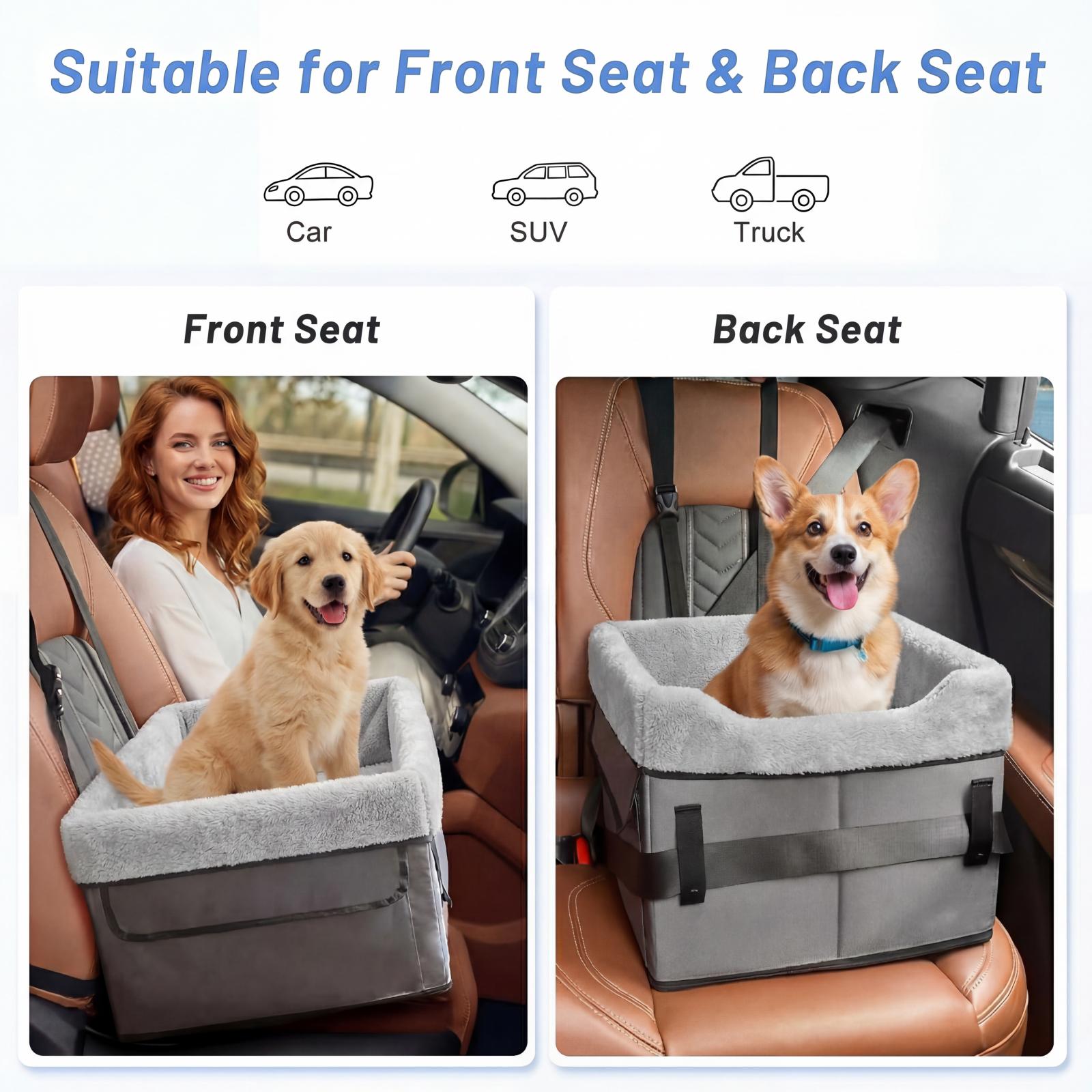 DaPlug Small Dog Booster Car Seat, Gray, Up to 25 lbs photo 5