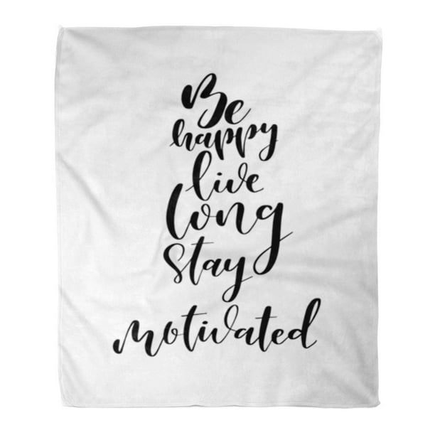 ASHLEIGH Flannel Throw Blanket Alphabet Word Brush Pen Lettering Phrase