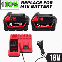 2PACKS 5000mAH 18V Lithium Battery   M-18 & M-12 Rapid Charger Replace for M18 Battery 48-11-1811,48-11-1815,48-11-1820 Cordless Power Tools Batteries