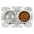 thumbnail image 1 of Pentacle Pet Mat for Food and Water, Occult Style Concept Educational Black and White Geometric Forms and Texts, Non-Slip Rubber Mat for Dogs and Cats, 18" X 12", by Ambesonne, 1 of 2