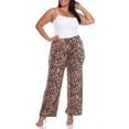 thumbnail image 2 of White Mark Women's Plus Size Animal Print Wide Leg Palazzo Pants, 2 of 5