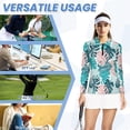 thumbnail image 6 of Yuyamidu Palm Leaves Women's Long Sleeve Golf Shirts Tropical Tennis Shirts Lightweight Golf Clothes Athletic Outfits Size 2XL, 6 of 7