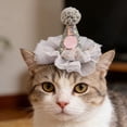 thumbnail image 3 of Glitter Pet Birthday Hat Hairpin with Tulle Mesh Design Cute Party Headwear Pet Photo Prop Festive Accessory for Cats Dogs Birthday Celebrations Holiday Parties, 3 of 4