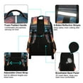 thumbnail image 4 of FORMRS Unisex Backpack Elementary School Travel Bookbag with Reflective Stripes, Astronaut at Dawn, 4 of 7