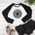 thumbnail image 2 of TSADFHJI T-Shirt pour Femmes Col en V Manches Raglan Imprimé m Blanc, 2 of 3