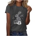 thumbnail image 4 of Rciityk Easter T Shirts for Women Summer Round Neck Cute Rabbits Graphic Tee Casual Loose Short Sleeve Oversized Shirts, 4 of 4
