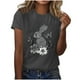 thumbnail image 4 of Camisas de Manga Corta para las Mujeres Moda Casual Impresión Cuello Redondo Suéter Tee Blusas, 4 of 4