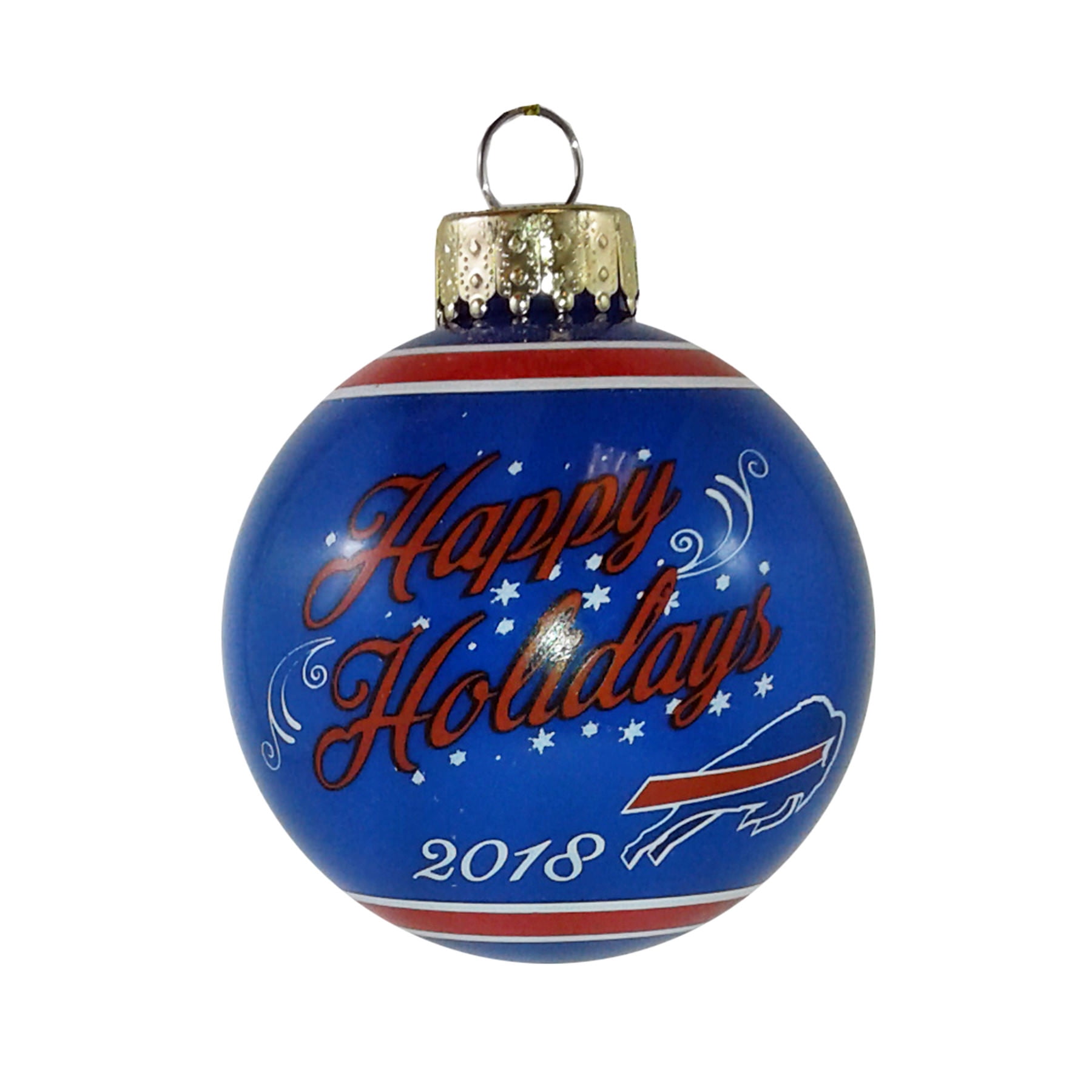 Forever Collectibles Buffalo Bills NFL Happy Holidays Glass Ball