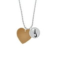 thumbnail image 2 of Delight Jewelry Acrylic 1" Goldtone Heart Silvertone Script Initial Disc - J - Charm Necklace, 20"+3", 2 of 4