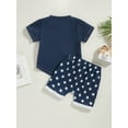 thumbnail image 4 of Bagilaanoe 4th of July Clothes for Toddler Baby Boys Short Sleeve Contrast Color T-Shirt Tops + Stars Striped Shorts 6M 12M 18M 24M 3T Kids Independence Day Outfits 2pcs Short Pants Set, 4 of 9