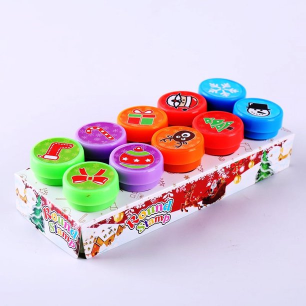 2/24 piezas de sellos surtidos para niños, sellos de tinta automática, sellos de juguete para niños, sellos faciales, álbumes de recortes, pintura DIY, álbumes de fotos, decoración