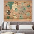 thumbnail image 2 of Designart 'Geometric hexagons Pattern I' Transitional Print on Natural Pine Wood, 2 of 3