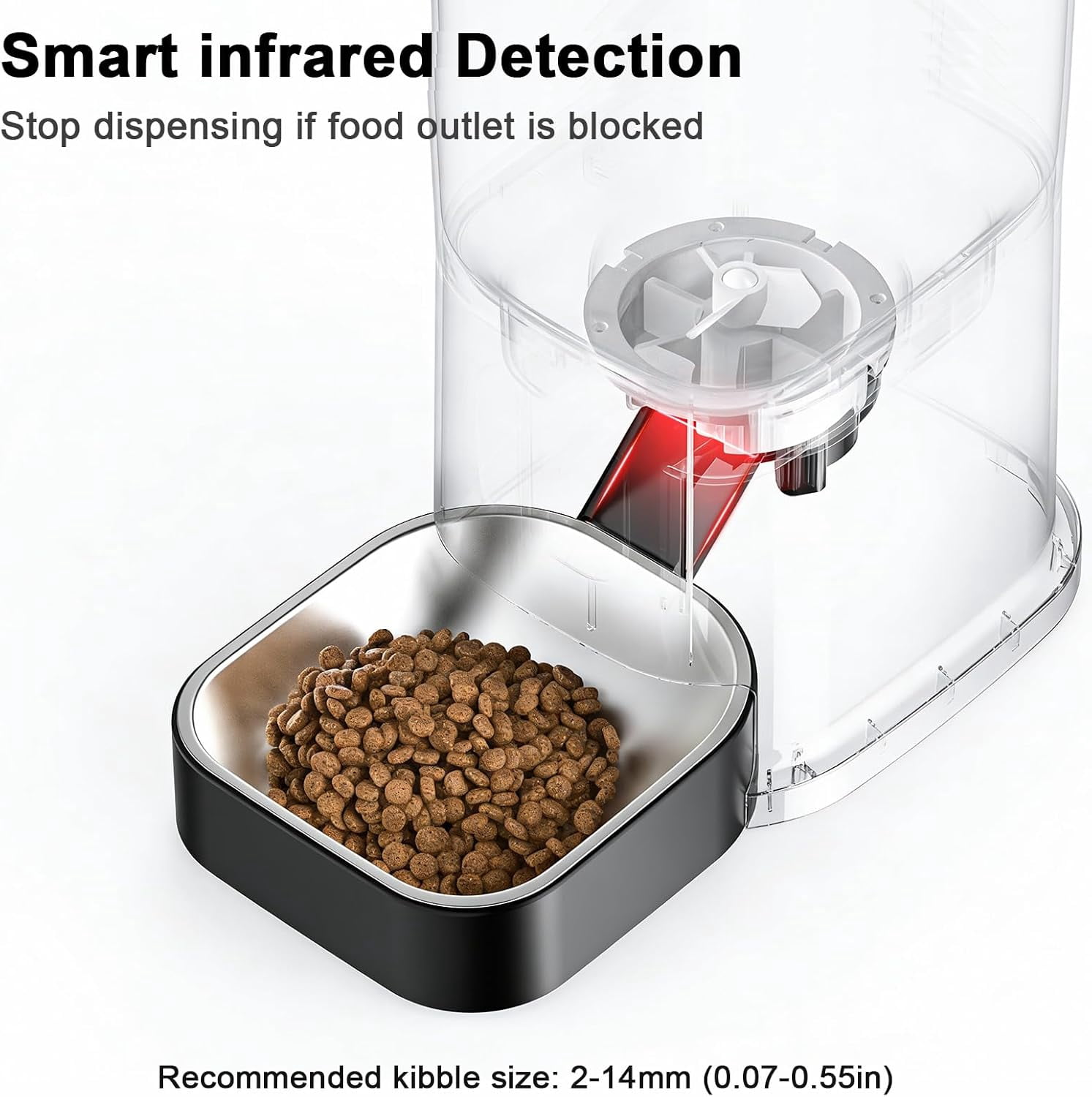 Automatic Cat Feeder with WiFi App Control, 5L Timed Dog Food Dispenser w 2-Way Audio for Multiple Pets