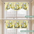 thumbnail image 5 of Tie Up Valance Curtain for Kitchen, Summer Lemons Glass Cup Rod Pocket Short Curtains Adjustable Tie-Up Shade Valances, Yellow White Check Window Treatment for Bathroom Living Room Bedroom, 5 of 9