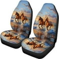 thumbnail image 6 of KUIFORTI Fashion Horse Auto Seat Covers Full Set 4 Pack Vehicle Seat Protector Front and Rear Split Bench for Cars Easy to Install Accessories Auto Trucks Van SUV, 6 of 7