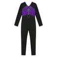 thumbnail image 3 of DPOIS Kids Girls Shiny Rhinestone Long Sleeve Full Body Unitard Jumpsuit Purple 8, 3 of 7