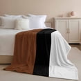 thumbnail image 2 of Throw Blanket for Couch Brown Black Stripe Soft Fleece Flannel Blankets Cozy Lightweight Blanket for Home Sofa Living Room Boho Style Bed Throws 50" x 60", 2 of 9