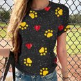 thumbnail image 2 of Plebaso T-Shirts Imprimés pour Femmes Col Rond Dégradé Manches Courtes Mode Ample T-Shirts pour Femmes, 2 of 4
