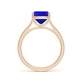 thumbnail image 2 of ANGARA Natural Cushion 2.6 ct Tanzanite Solitaire Ring with Hidden Accents in 14K Rose Gold for Women (Size-10x8mm) | December Birthstone, Anniversary, Jewelry Gift for Women | Natural Tanzanite Ring, 2 of 8