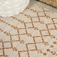 thumbnail image 6 of JONATHAN Y SANTA MONICA 5' Round Area Rug, Ourika Moroccan Geometric Textured Weave - Cream/Orange, SMB108O-5R, 6 of 7