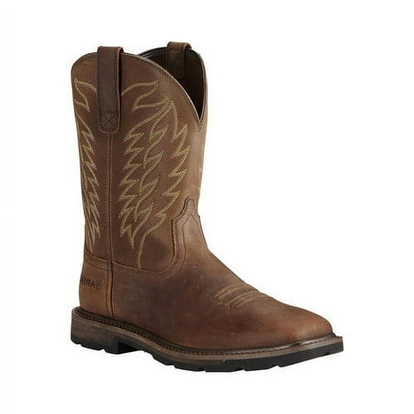 ARIAT mens Groundbreaker Square Toe Work Boot, Brown, 10 Wide US