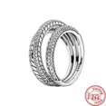 thumbnail image 1 of Anillos de plata de ley 100% 925 auténtica para mujer, corona, corazón, flor, ala, circonita transparente, brillante, Pantaro CZ, joyería de aniversario, 1 of 4