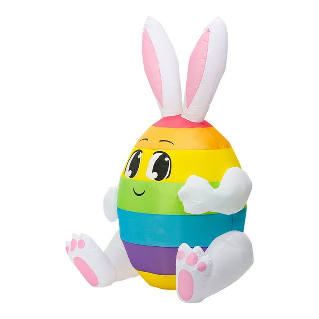 Decorations Inflatable Costume Luminous Carrot And Egg Rabbit Bunny Garden Glowing Polyester 1.5m Easter