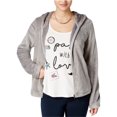 thumbnail image 1 of Sudadera con capucha Fuzzy Belle du Jour gris pequeña, 1 of 1