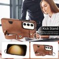 thumbnail image 4 of Allytech Wallet Case for Samsung Galaxy S23, [Card Slot] [Ring Buckle] [Adjustable Wristband with Snap Buckles] Premium PU Leather Kickstand Shockproof Case Cover for Women Men - Brown, 4 of 10